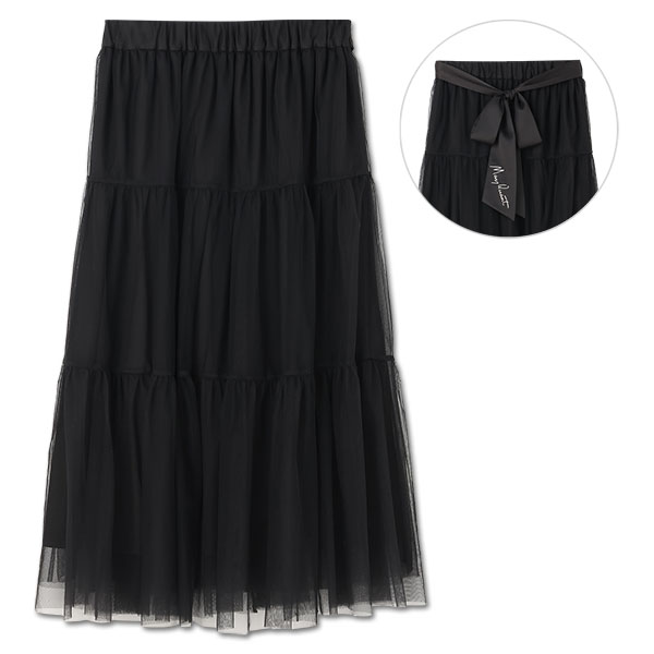 チュールティアード スカート（ブラック）