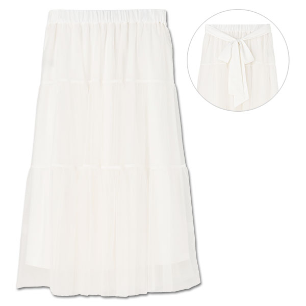 チュールティアード スカート（アイボリー）