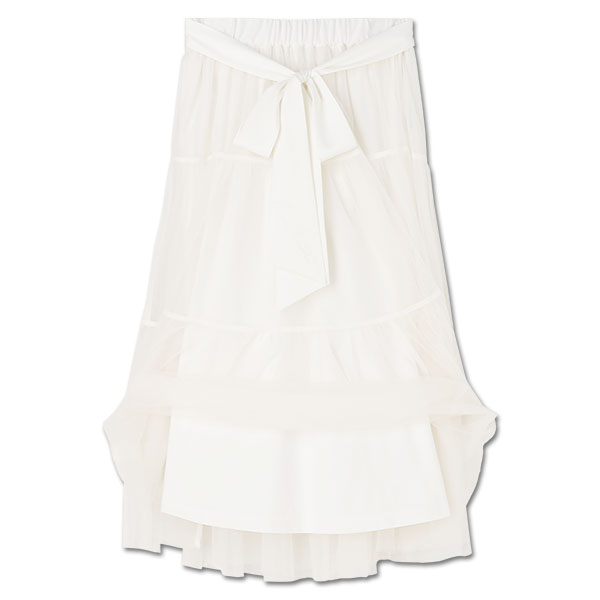 チュールティアード スカート（アイボリー）
