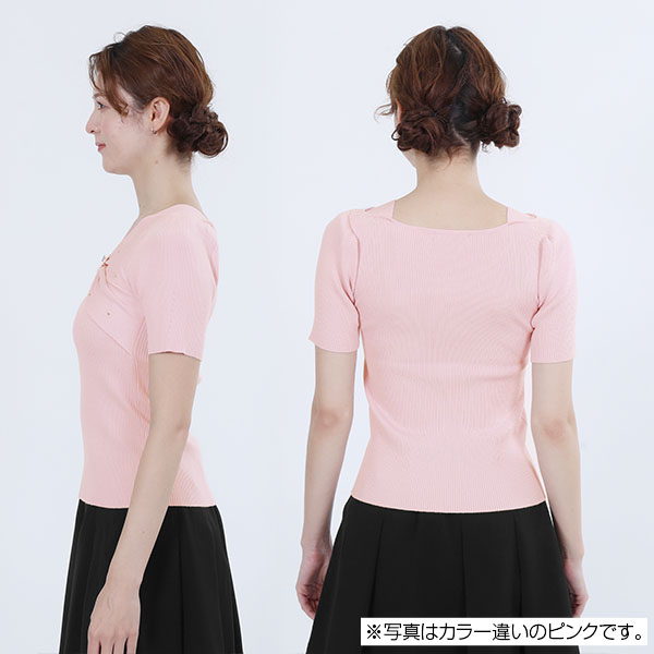 フロントリボンニット プルオーバー（ホワイト）