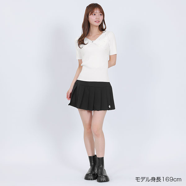 フロントリボンニット プルオーバー（ホワイト）