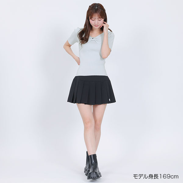 フロントリボンニット プルオーバー（ブルー）