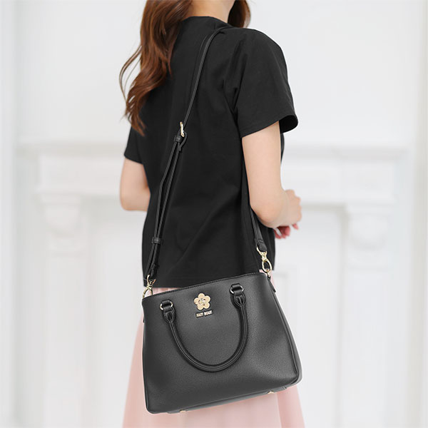 ターンロックデイジー 2WAYトート（ブラック）