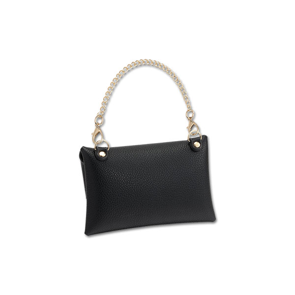 ターンロックデイジー フラップポーチ（ブラック）