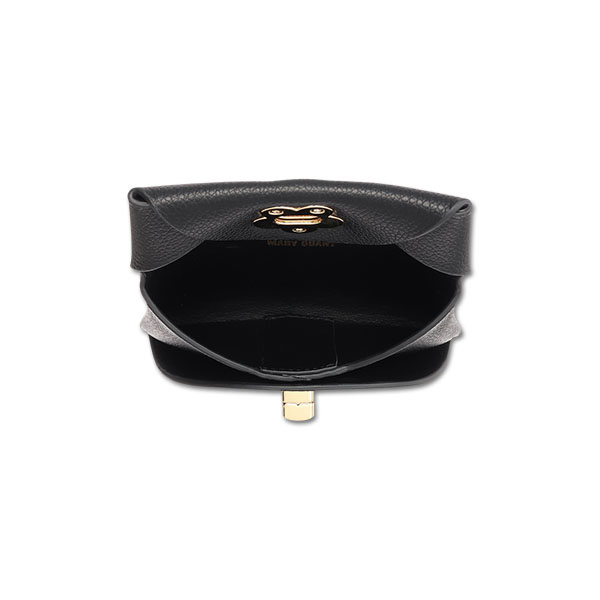 ターンロックデイジー フラップポーチ（ブラック）