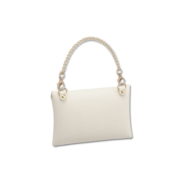 ターンロックデイジー フラップポーチ（ホワイト）