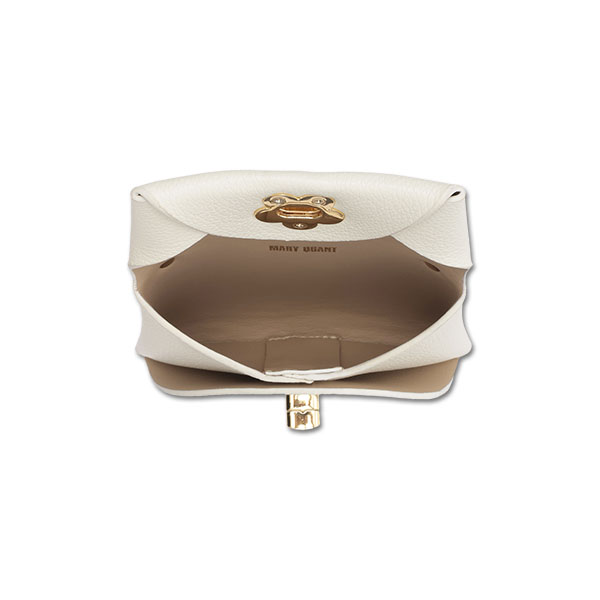 ターンロックデイジー フラップポーチ（ホワイト）