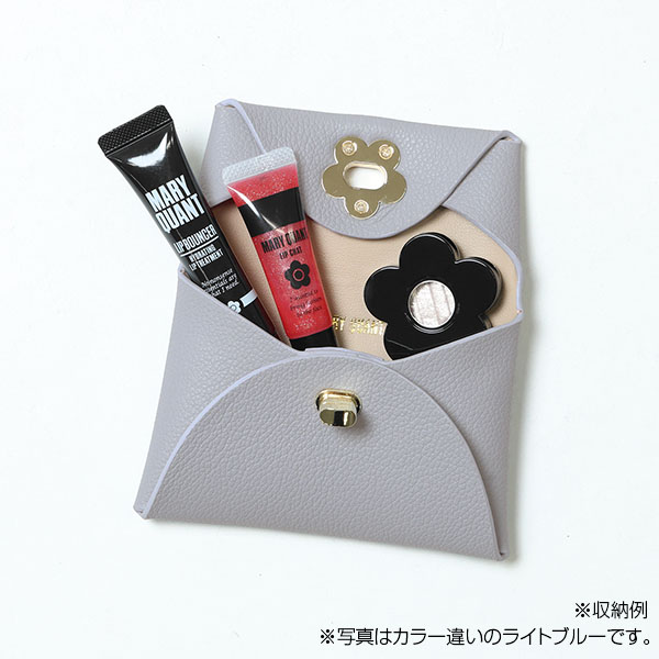 ターンロックデイジー フラップポーチ（ホワイト）