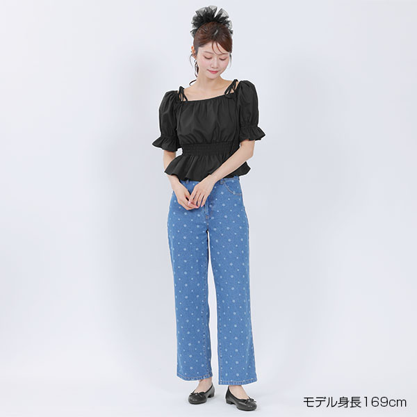 2WAYオフショル ブラウス（ブラック）