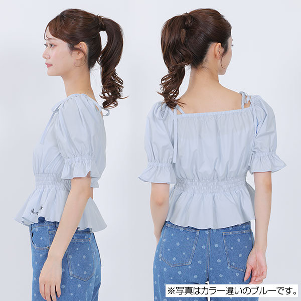 2WAYオフショル ブラウス（レッド）