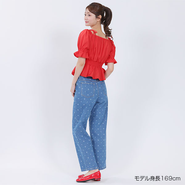 2WAYオフショル ブラウス（レッド）