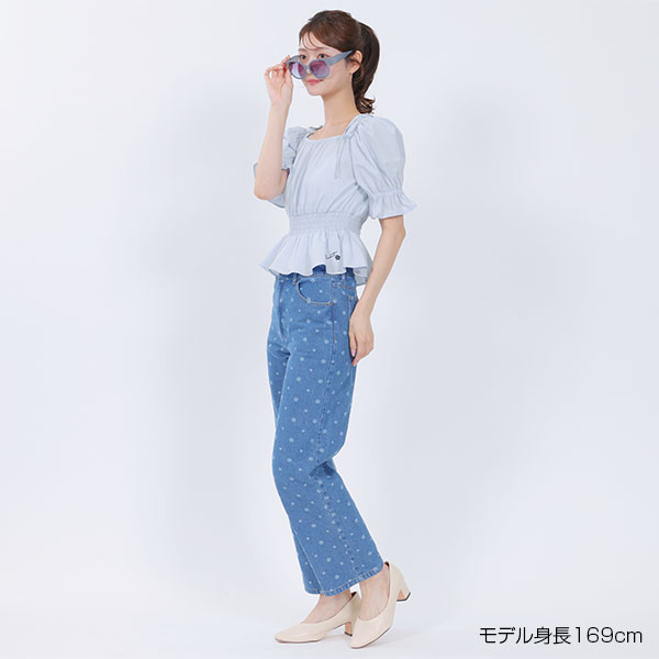 2WAYオフショル ブラウス（ブルー）