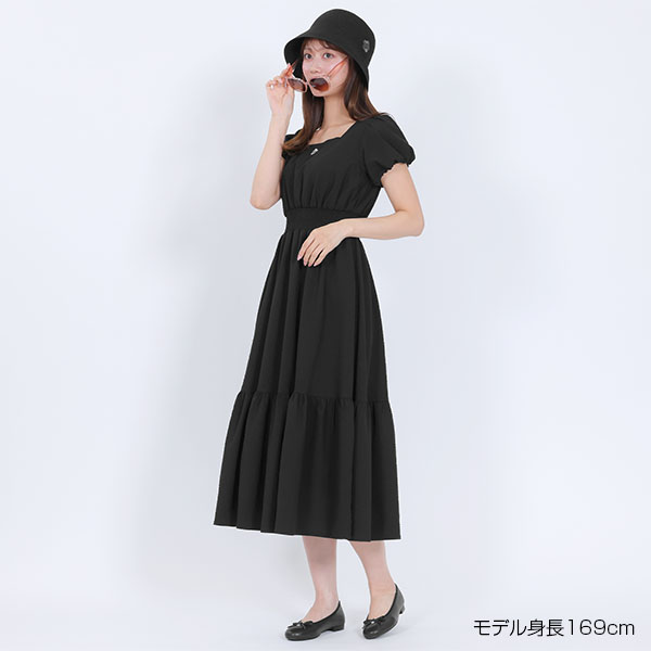 ウエストシャーリング ワンピース（ブラック）