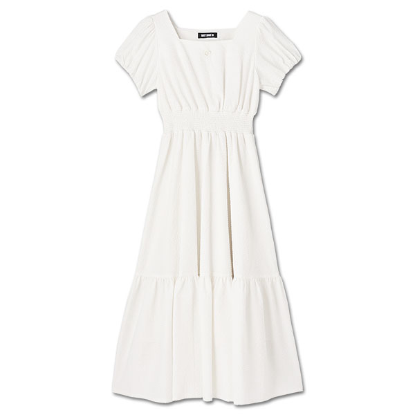 ウエストシャーリング ワンピース（ホワイト）