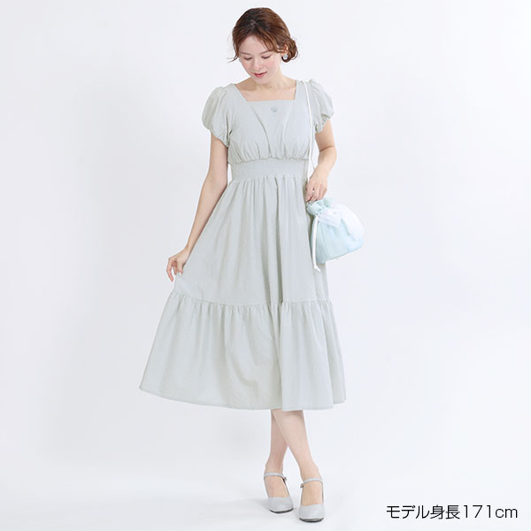 ウエストシャーリング ワンピース（ブルー）