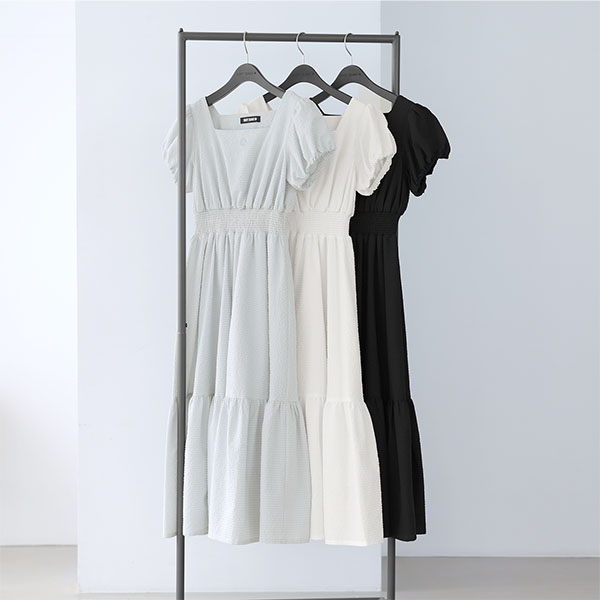 ウエストシャーリング ワンピース（ブルー）