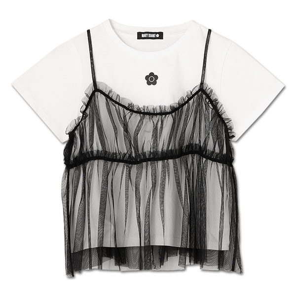チュールキャミセット Tシャツ（ブラック）