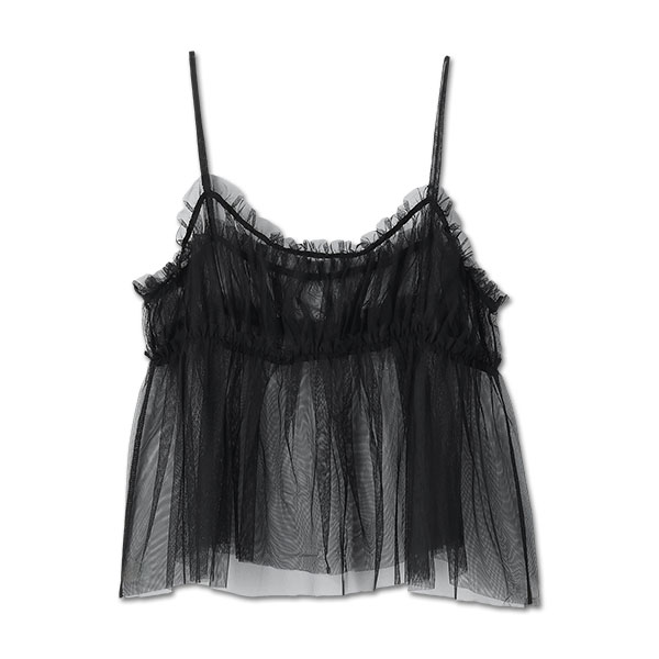 チュールキャミセット Tシャツ（ブラック）