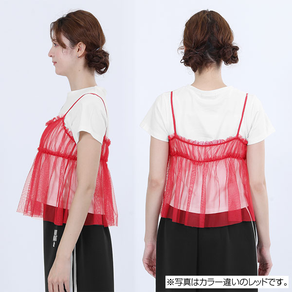 チュールキャミセット Tシャツ（ブラック）
