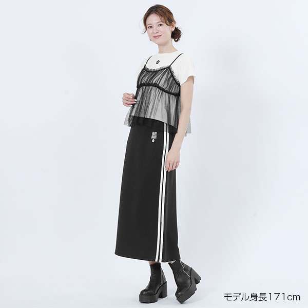 チュールキャミセット Tシャツ（ブラック）