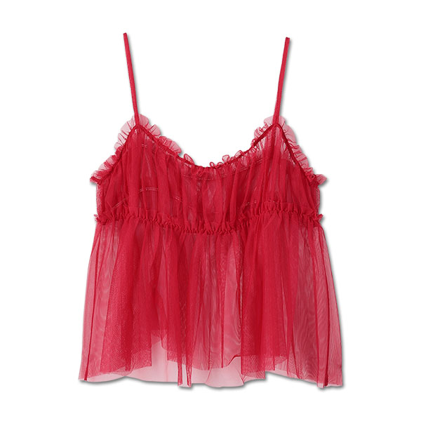 チュールキャミセット Tシャツ（レッド）