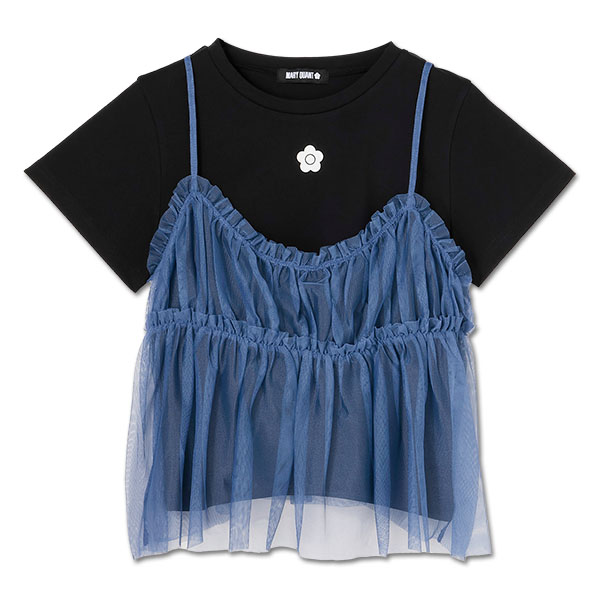 チュールキャミセット Tシャツ（ブルー）