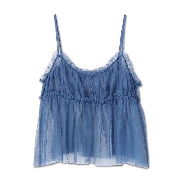 チュールキャミセット Tシャツ（ブルー）