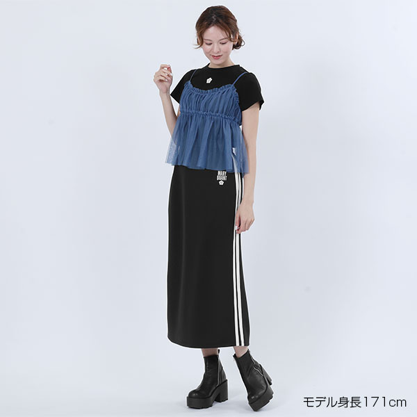 チュールキャミセット Tシャツ（ブルー）