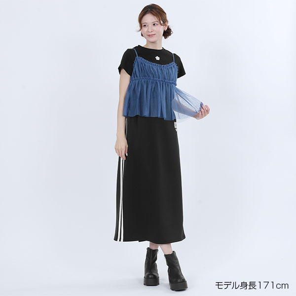 チュールキャミセット Tシャツ（ブルー）