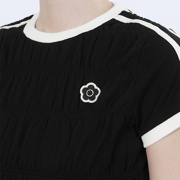 バイカラーシャーリング Tシャツ（ブラック）