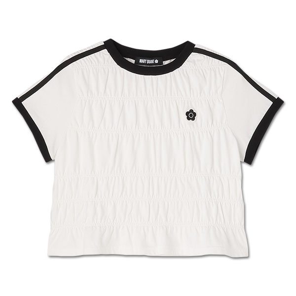 バイカラーシャーリング Tシャツ（ホワイト）