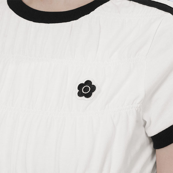 バイカラーシャーリング Tシャツ（ホワイト）