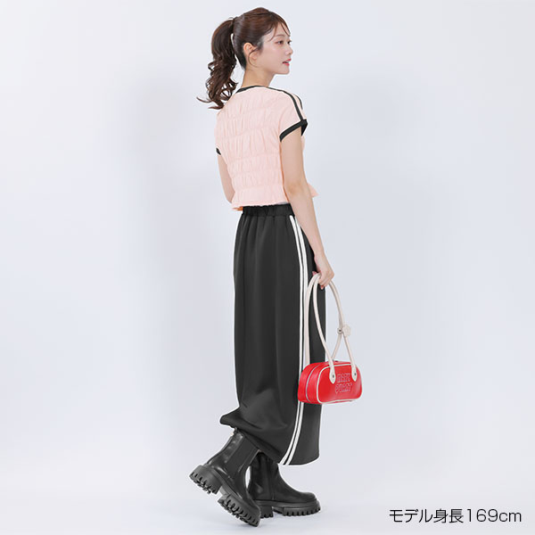 バイカラーシャーリング Tシャツ（ピンク）