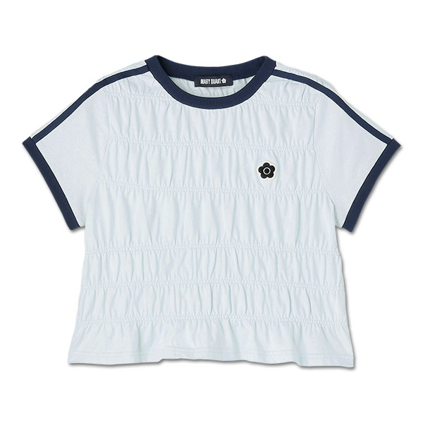 バイカラーシャーリング Tシャツ（ブルー）