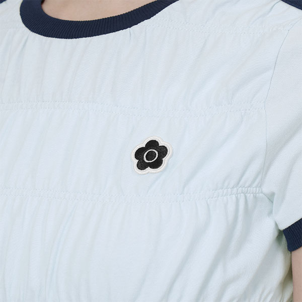 バイカラーシャーリング Tシャツ（ブルー）