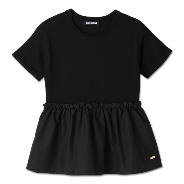 ペプラムドッキングニット プルオーバー（ブラック）