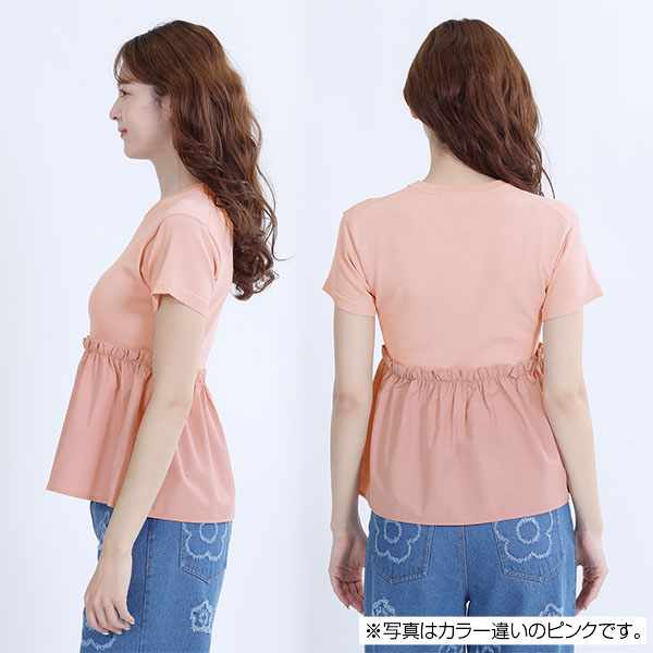 ペプラムドッキングニット プルオーバー（ブラック）