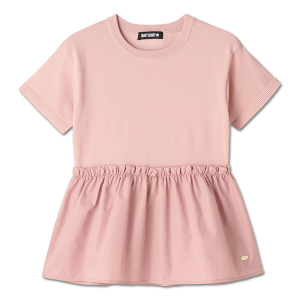 ペプラムドッキングニット プルオーバー（ピンク）