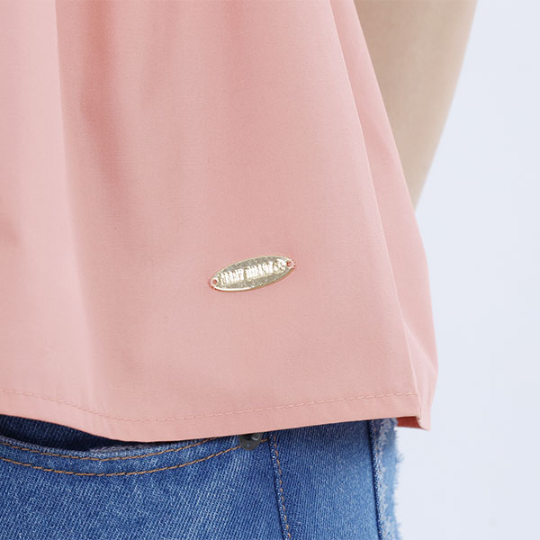 ペプラムドッキングニット プルオーバー（ピンク）