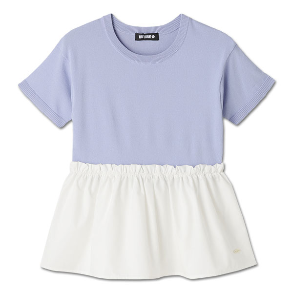 ペプラムドッキングニット プルオーバー（ブルー）