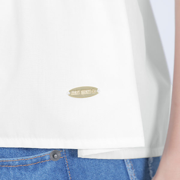 ペプラムドッキングニット プルオーバー（ブルー）