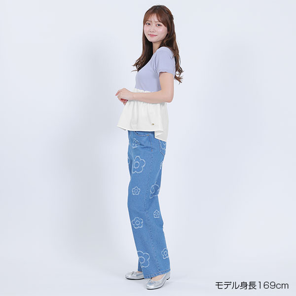 ペプラムドッキングニット プルオーバー（ブルー）