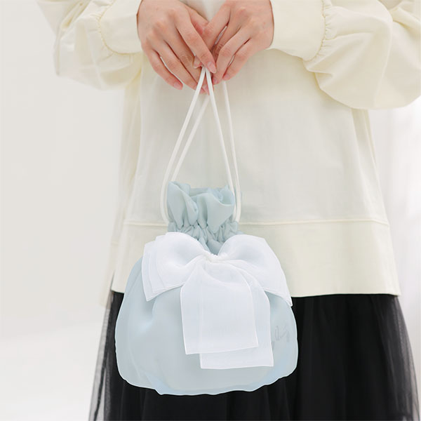 シアーリボンドロスト ショルダー（ライトブルー）