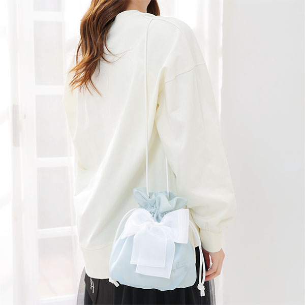 シアーリボンドロスト ショルダー（ライトブルー）