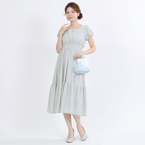 シアーリボンドロスト ショルダー（ライトブルー）