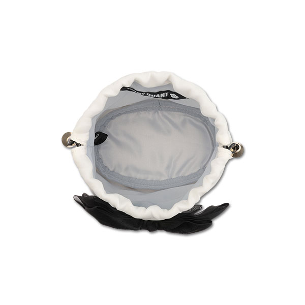 シアーリボン 巾着ポーチミニ（ホワイト）