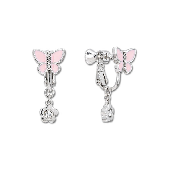 バタフライリボン イヤリング（シルバー）