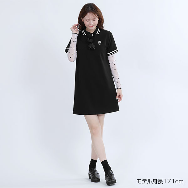 ポロライン ワンピース（ブラック）