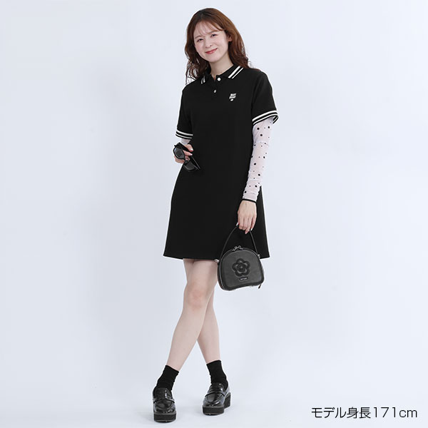 ポロライン ワンピース（ブラック）