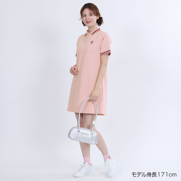 ポロライン ワンピース（ピンク）